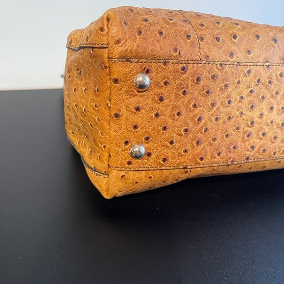 Furla Ostrich Leather 2-Way Top Handle Crossbody Bag - Preowned - Picture 6 of 14